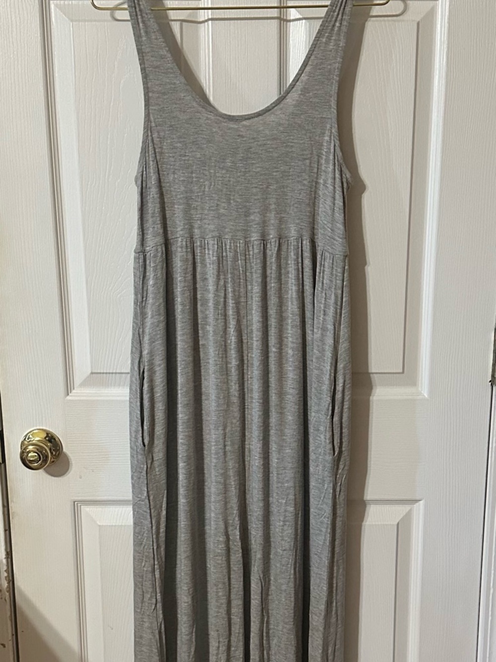 mts Gray Scoop Neck Maxi Dress